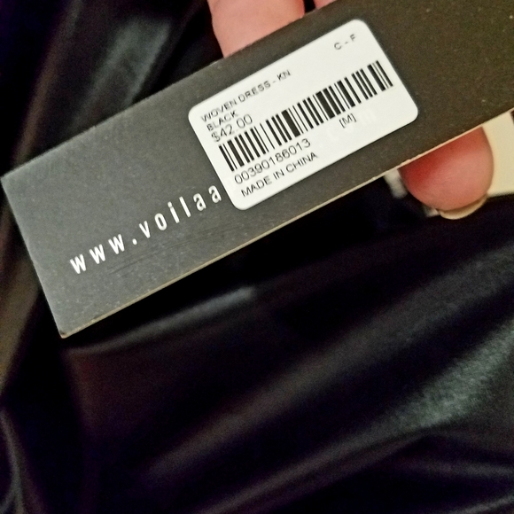 NWT VOILA Faux Leather Long Sleeve Rushed Front Wrap Mini Dress M - Picture 4 of 16